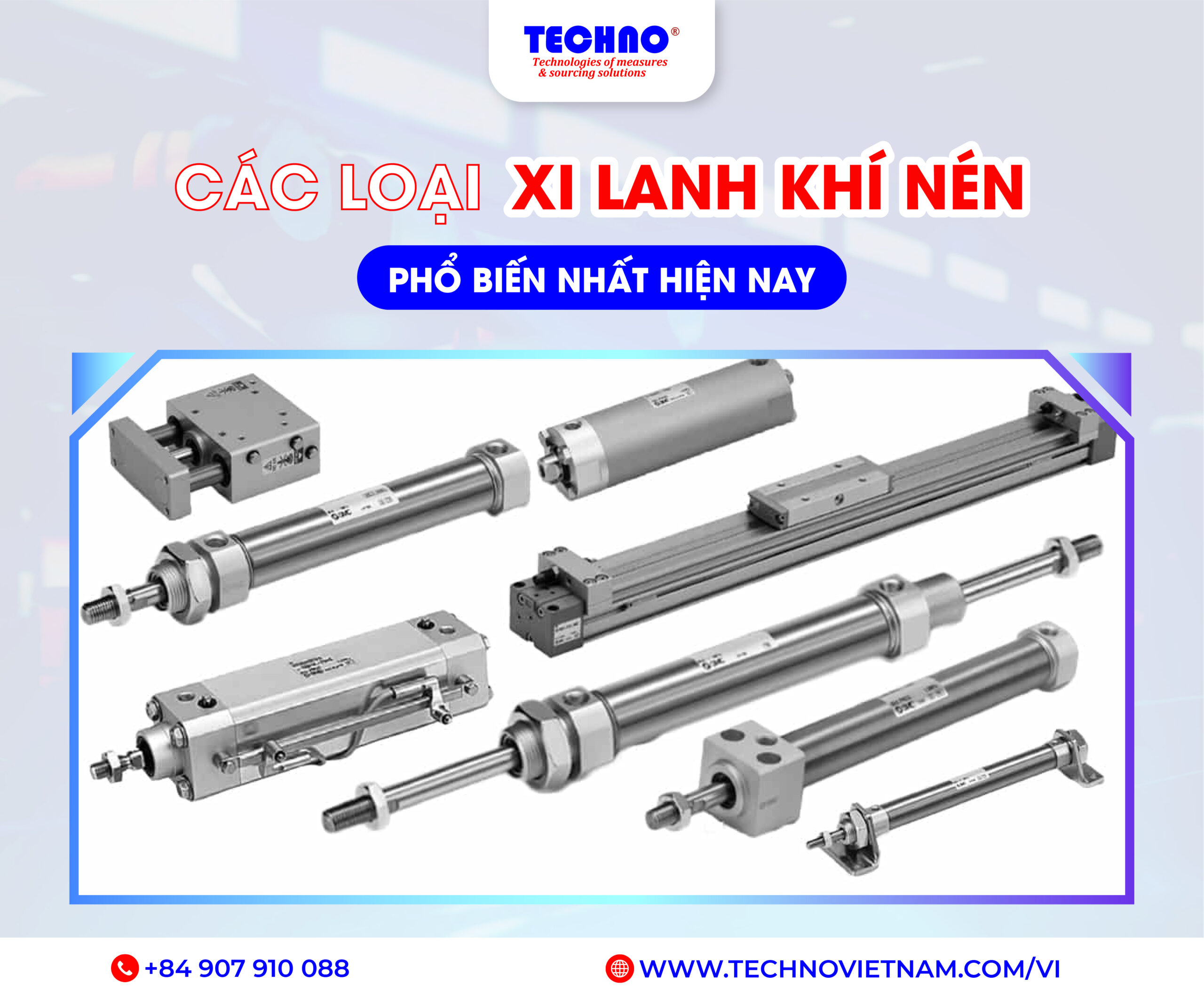 Các loại xi lanh khí nén phổ biến nhất hiện nay