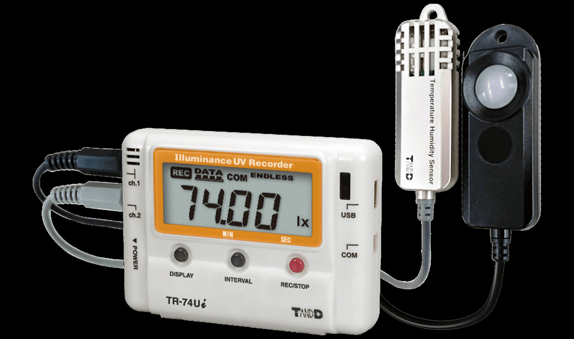 Thiết Bị Ghi Cường Độ Ánh Sáng Tia UV Nhiệt Độ và Độ Ẩm T&D TR-74Ui-S