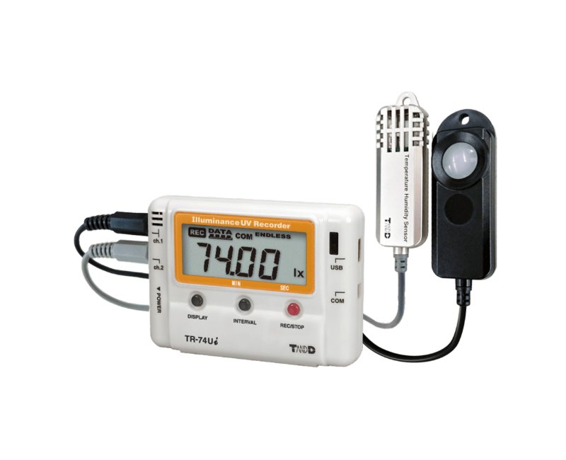 Thiết Bị Ghi Cường Độ Ánh Sáng Tia UV Nhiệt Độ và Độ Ẩm T&D TR-74Ui-S
